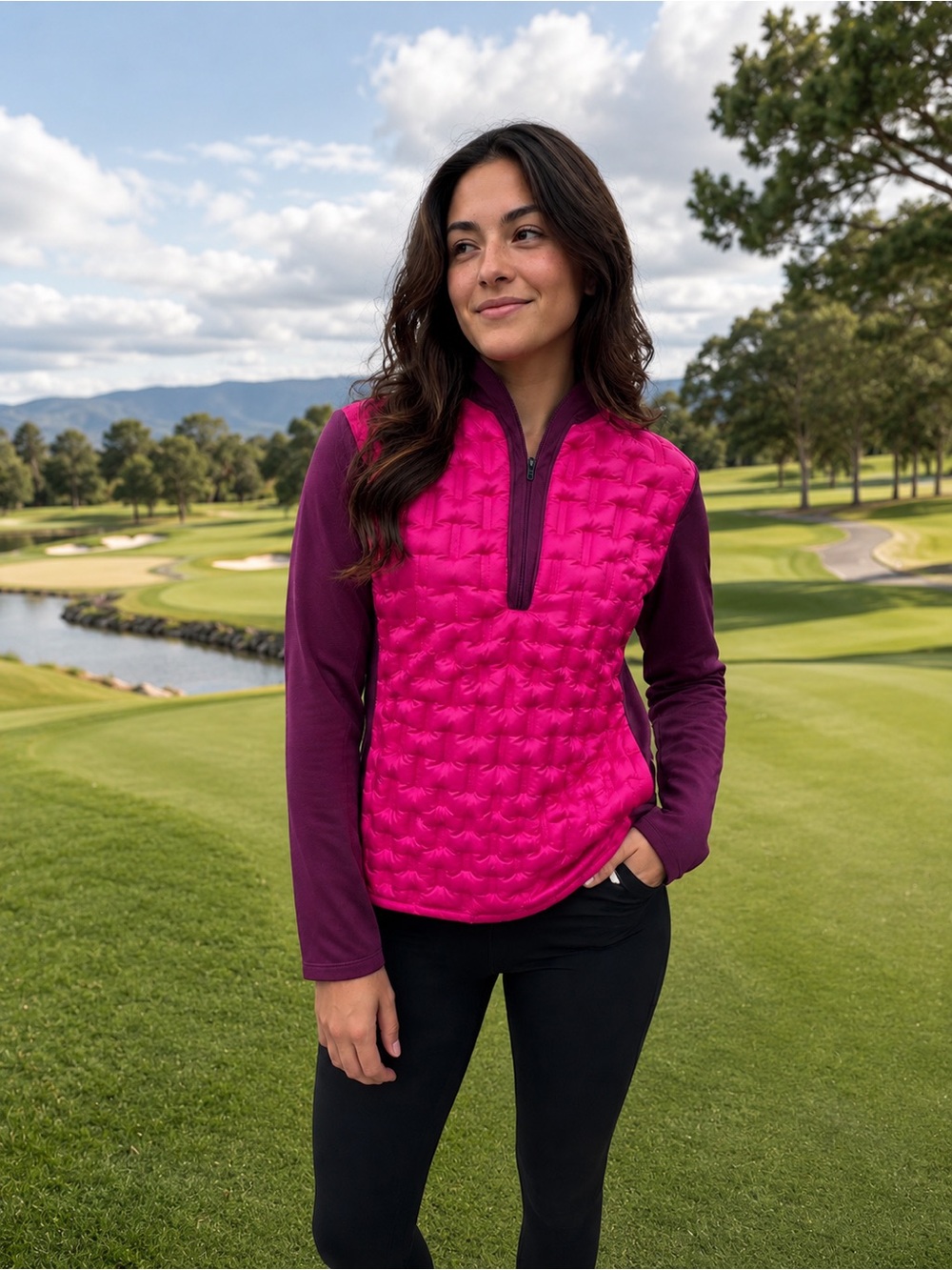 Nike women’s golf aeroloft therma 1/4 zip jacket S tall